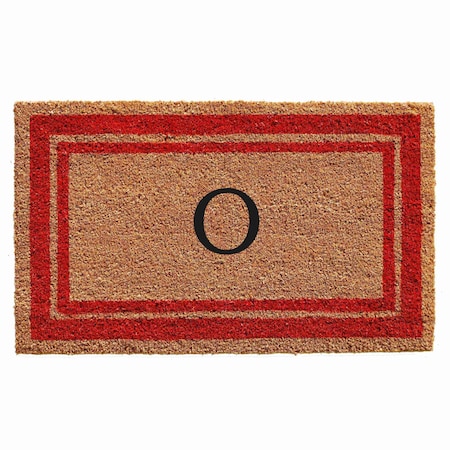Calloway Mills Monogram Door Mat, Natural, Red, 24 in W x 36 in L 153032436O